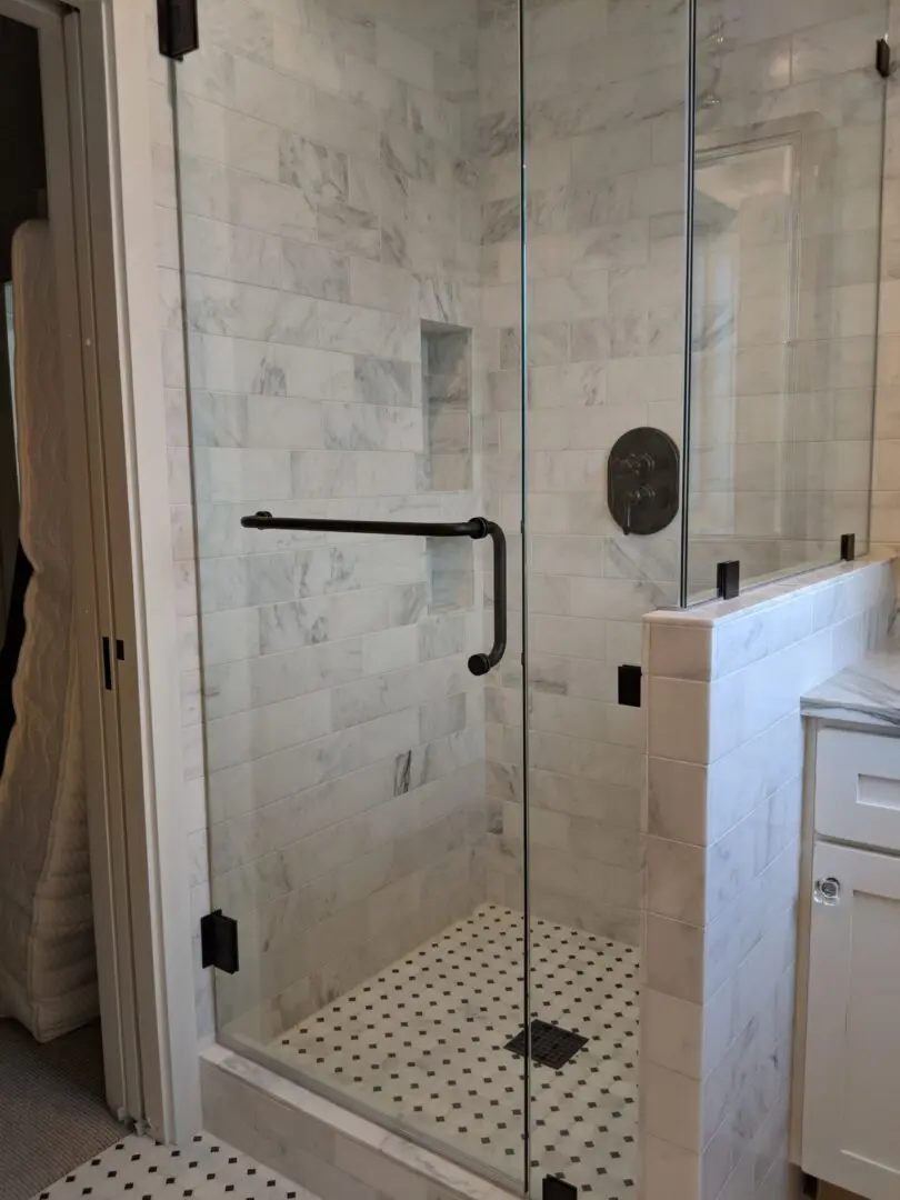 Glass walls for the shower area