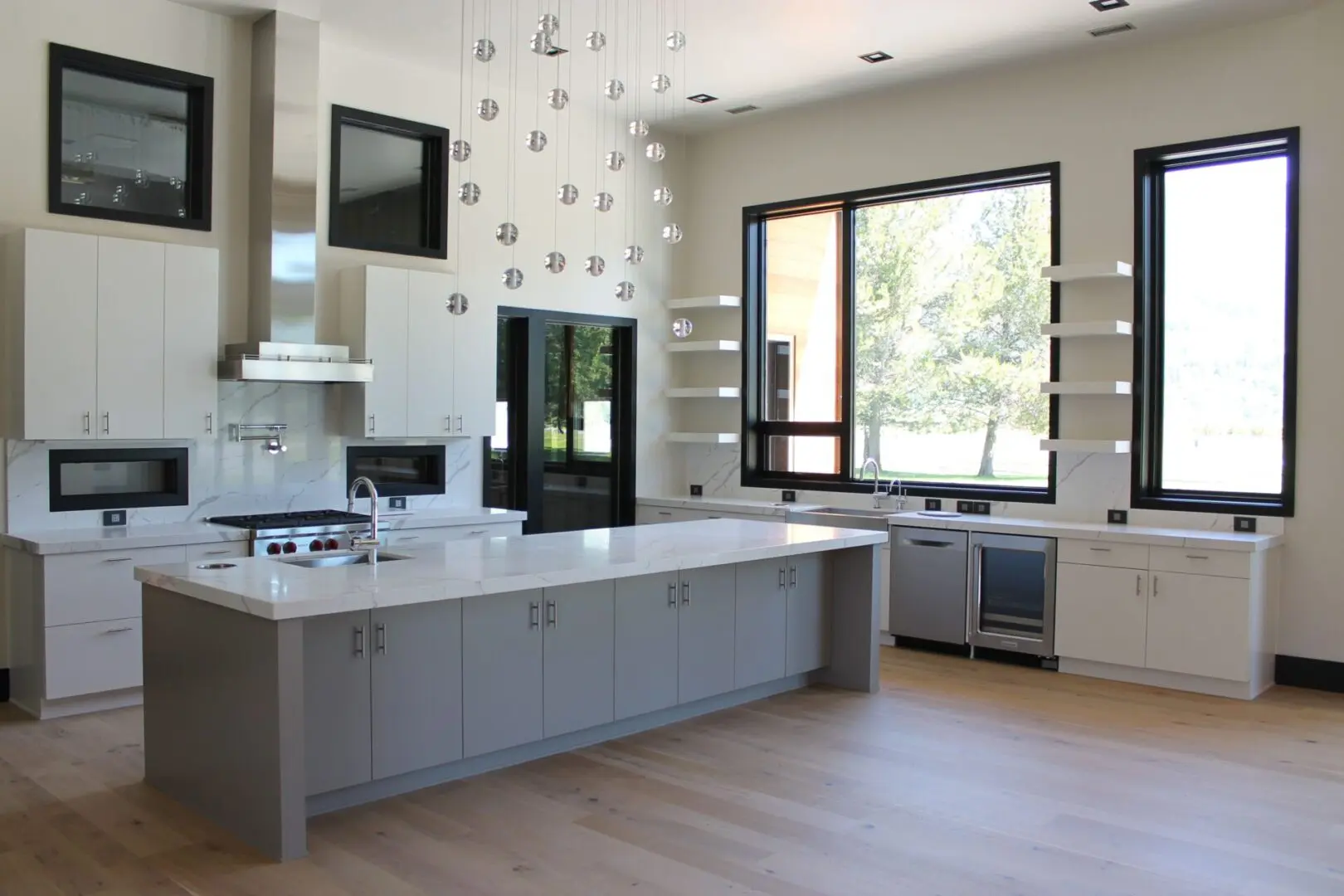 A modern and spacious kitchen area