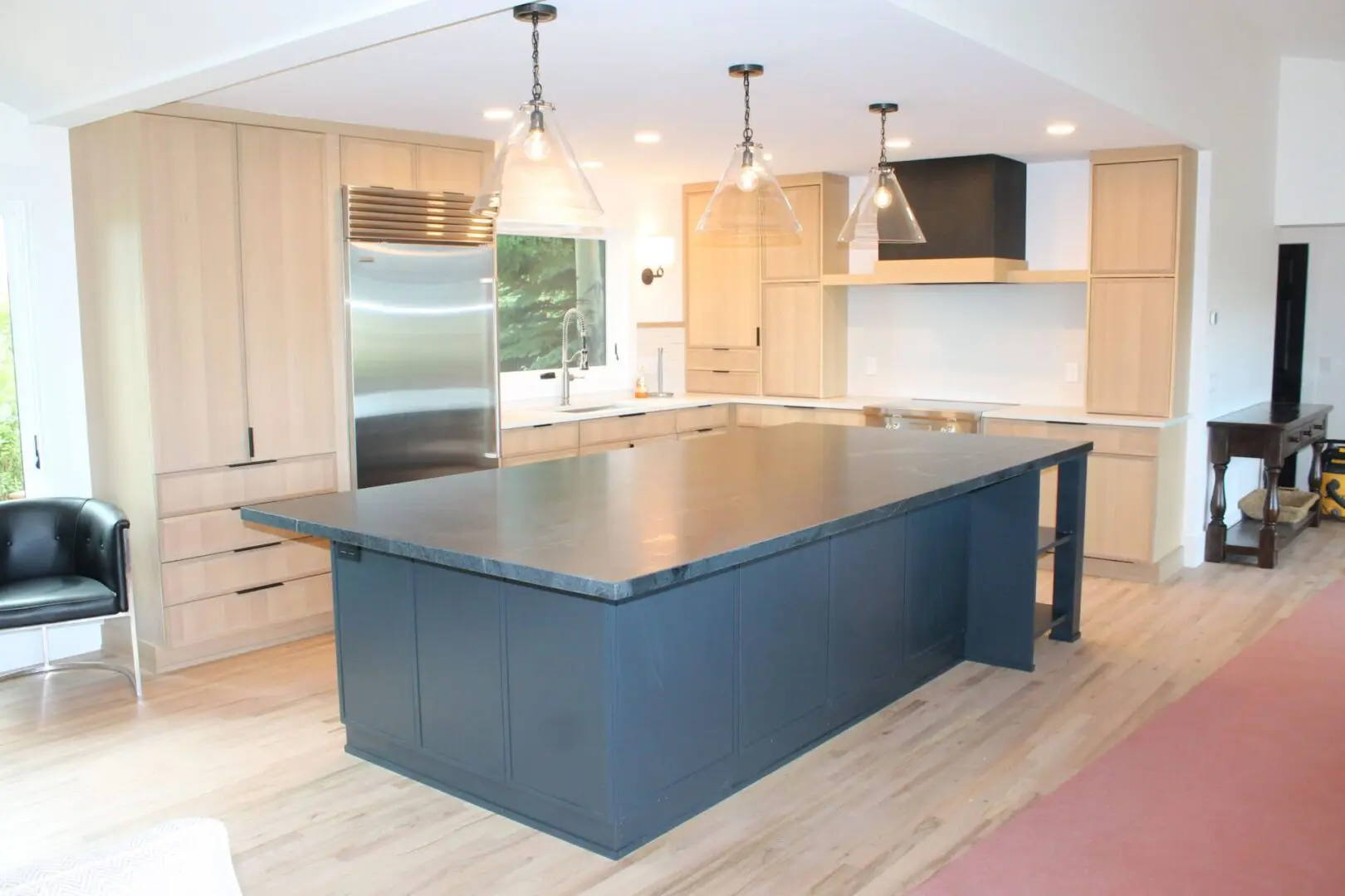 A kitchen with a sleek interior design